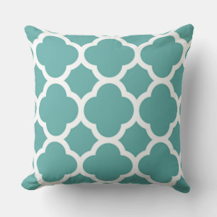 Coussin Magnifique ombre de Blue Quatrefoil Motif