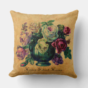 Coussin Magnifique Roses Vintages Rustique maison douce ma