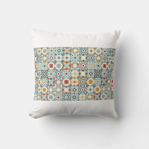 Coussin Magnifique sans couture motif blanc coloré marocai