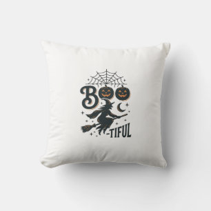 Coussin Magnifique sorcière Halloween design de gravure vi