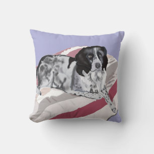 Coussin Magnifique Springer Spaniel noir et blanc