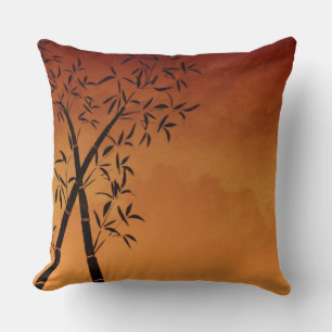 Coussin Magnifique vue sur le bambou et la montagne