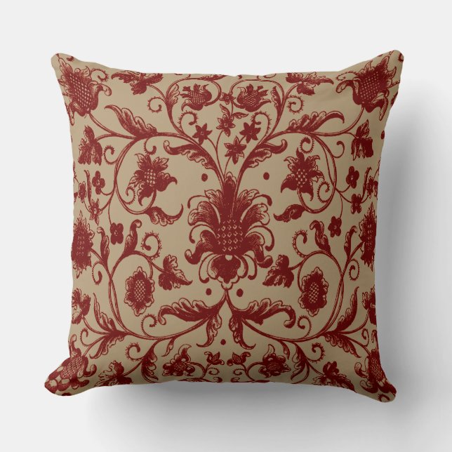 Coussin Magnifiques fleurs et motifs de feuilles (Recto)