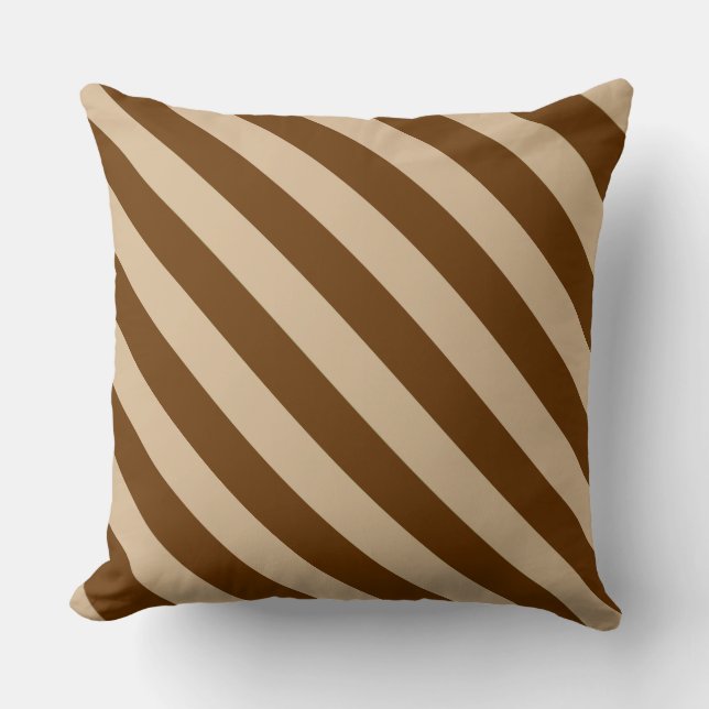 Coussin Magnifiques rayures brunes et beiges (Recto)
