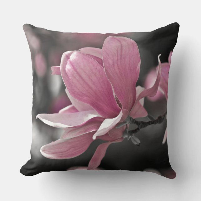 Coussin Magnolia à assiette japonaise rose (Recto)