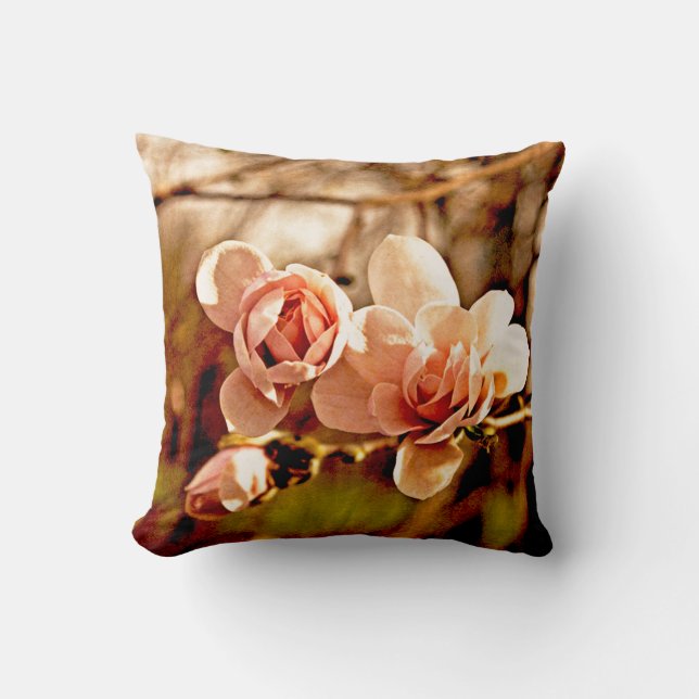 Coussin Magnolia Mood en rose (Recto)