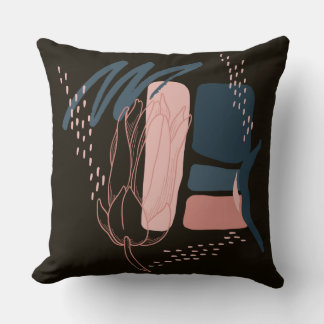 Coussin Magnolia Pink Bloom Minimal Abstrait