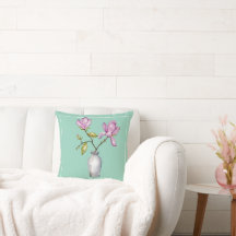 Magnolia Rose Élégant Aquarelle