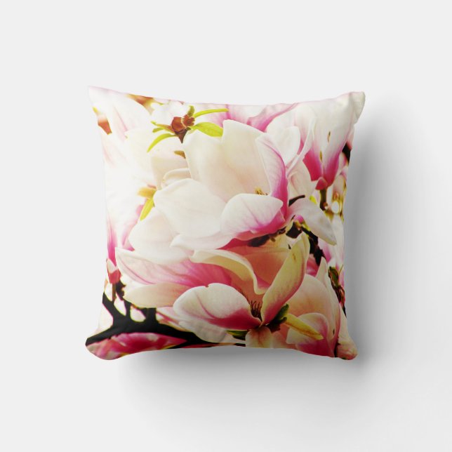 Coussin Magnolias au soleil (Recto)