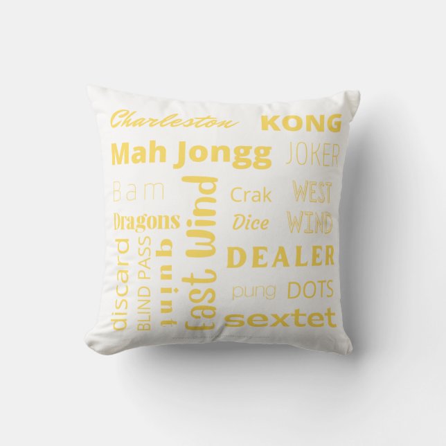 Coussin Mahj en jaune (Recto)