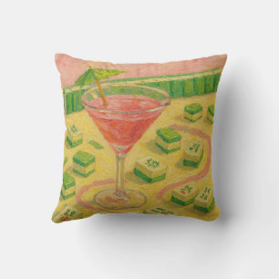 Coussin Mahjong Chic Peinture Cocktail
