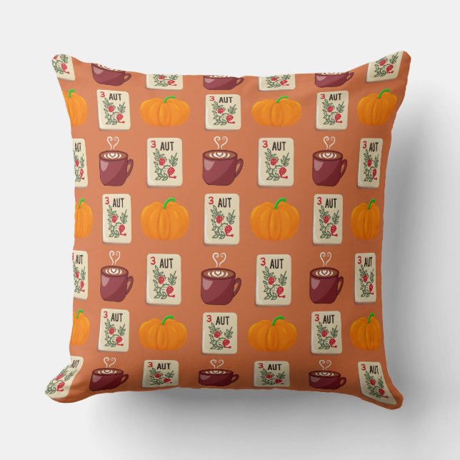 Coussin Mahjong d'automne (Recto)