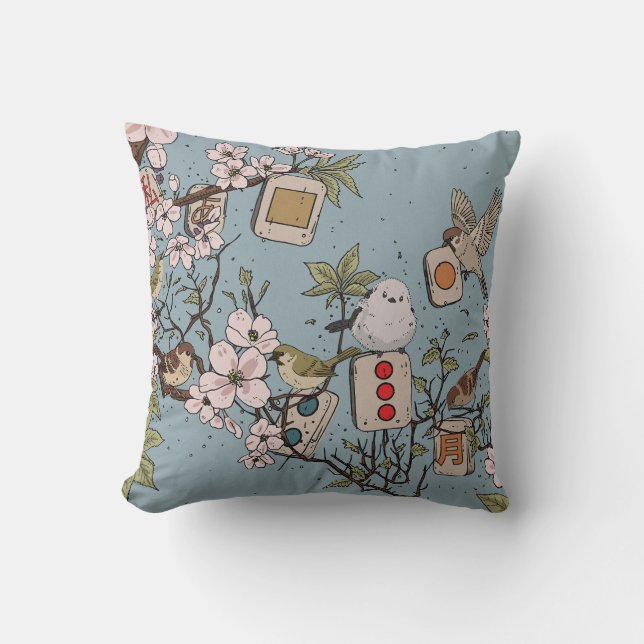 Coussin Mahjong Lever de Lune (Recto)