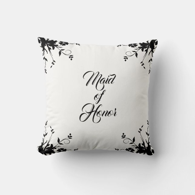 Coussin Maid of Honor Personnalisé Blanc (Recto)