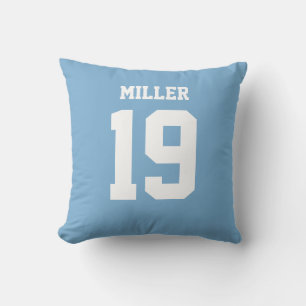 Coussin Maillot de sport double face bleu clair et blanc