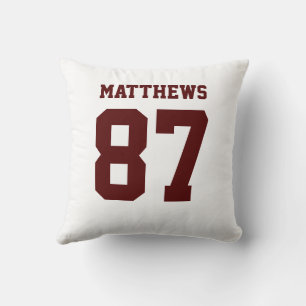 Coussin Maillot de sport double face marron et blanc