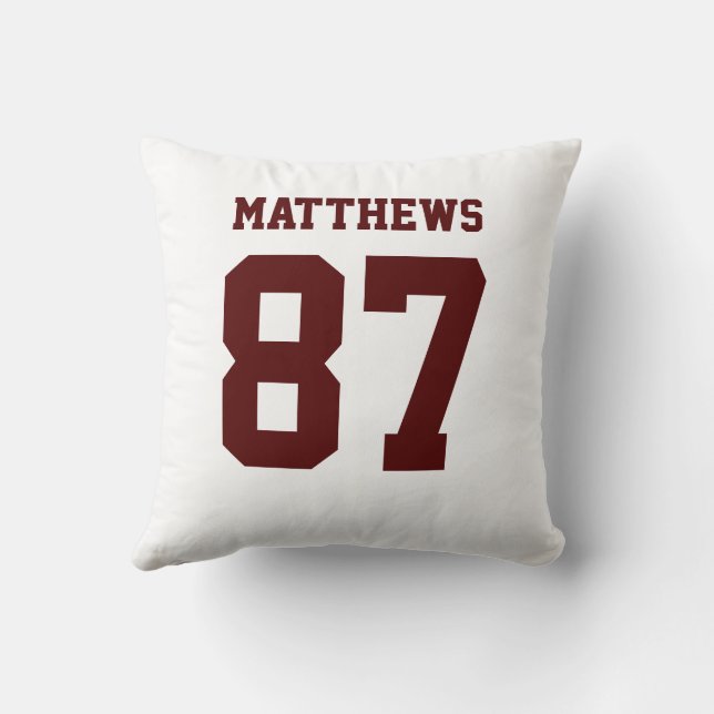 Coussin Maillot de sport double face marron et blanc (Verso)