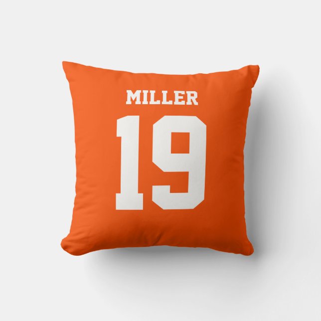Coussin Maillot de sport double face orange et blanc (Recto)