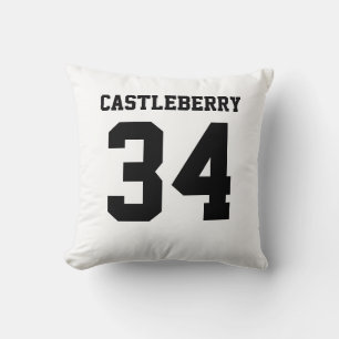 Coussin Maillot de sport noir et blanc double face