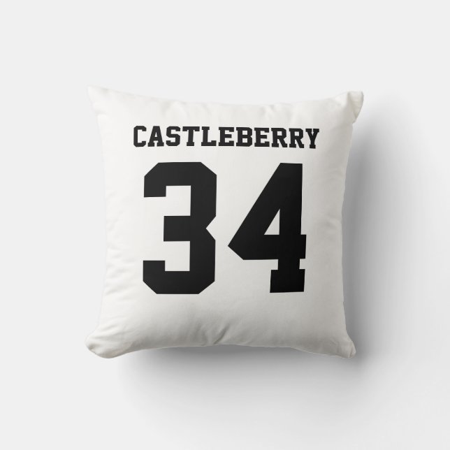 Coussin Maillot de sport noir et blanc double face (Recto)