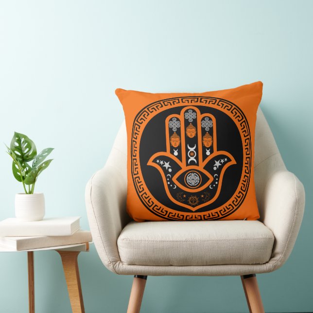 Coussin Main de Hamsa Protection contre le Mauvais Œil (Chaise)