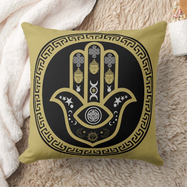 Coussin Main de Hamsa Protection contre le Mauvais Œil (Couverture)