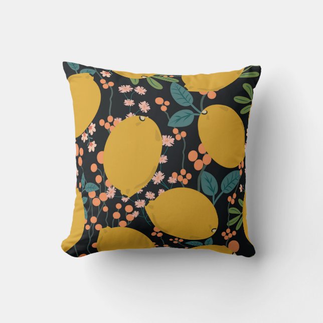 Coussin Main de l'arbre des agrumes tirée : Vintage (Recto)