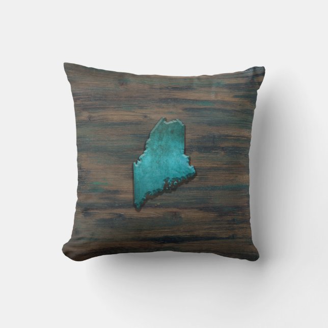 Coussin Maine State Shape Teal (Recto)