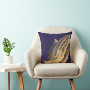 Coussin Mains anciennes priant avec l'étoile de Bethléem
