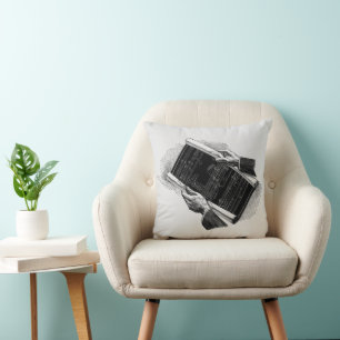 Coussin Mains avec plans architecturaux bleus, Entreprise 