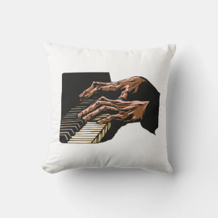 Coussin Mains de pianiste jouant du piano –