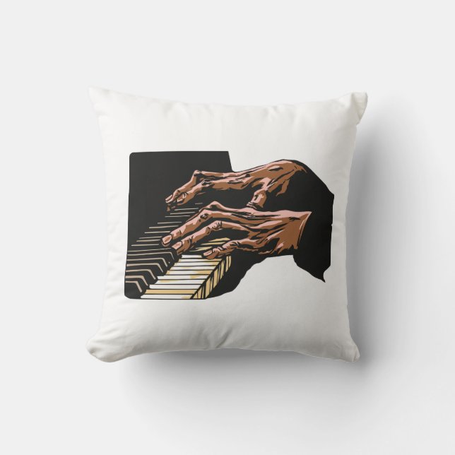 Coussin Mains de pianiste jouant du piano –  (Recto)