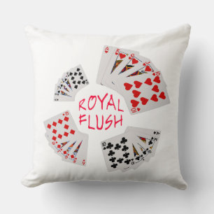Coussin Mains de poker - Royal Flush