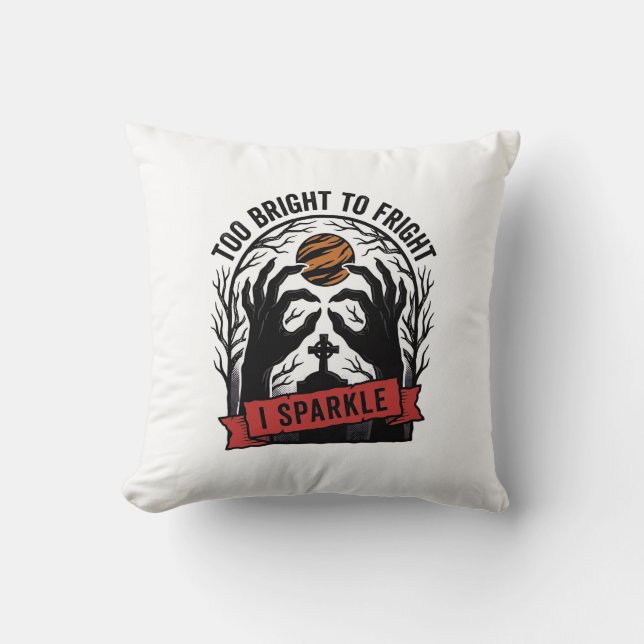 Coussin Mains effrayantes scintillantes Graphique vintage  (Recto)
