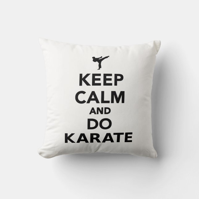 Coussin Maintenez calme et faites le karaté (Recto)