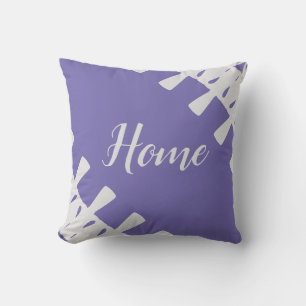Coussin Maison Argent et Bleu