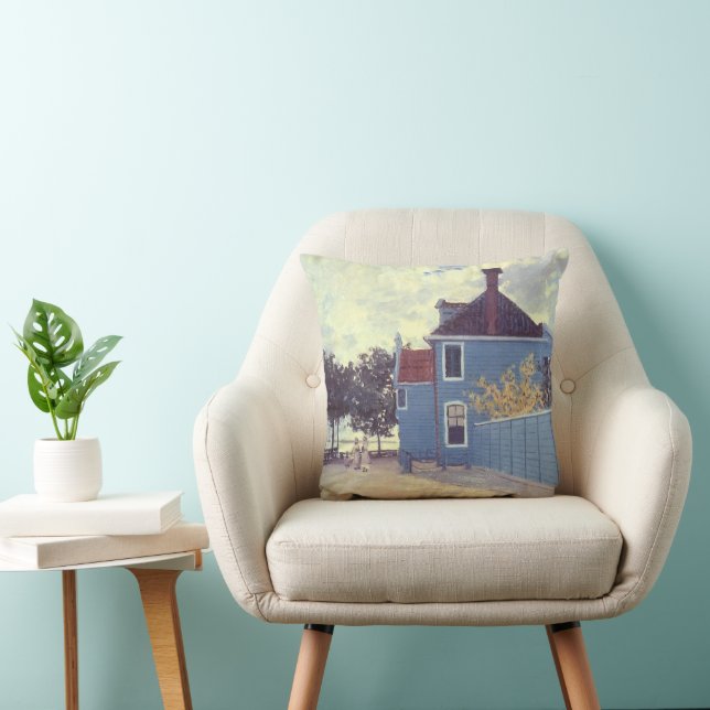 Coussin Maison bleue à Zaandam de Claude Monet (Chaise)