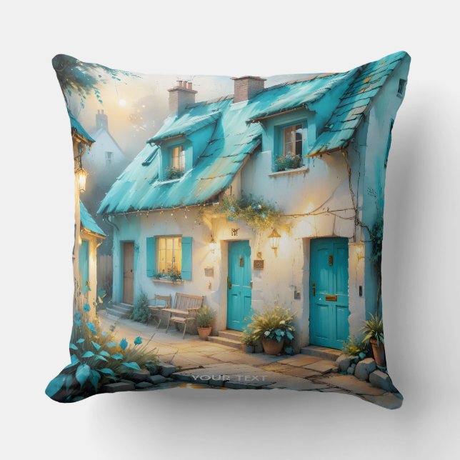 Coussin Maison Bleue Vieux Imaginaire (Recto)