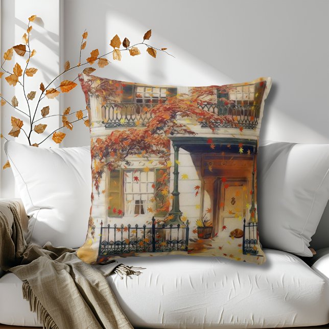 Coussin Maison d'automne style pays (Créateur téléchargé)