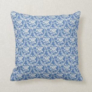 Coussin Maison de campagne française Cute Blue Floral Des