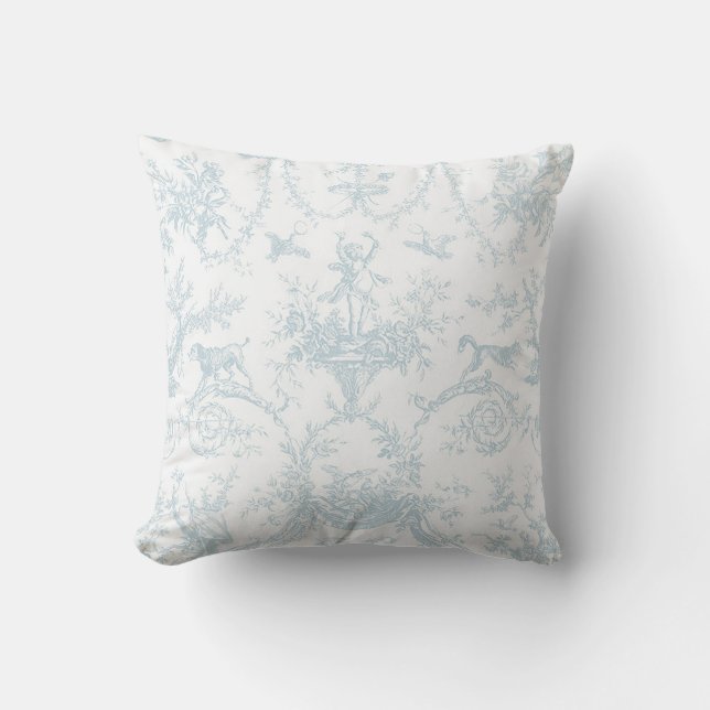 Coussin Maison de campagne Vintage Toile bleu Accent (Recto)
