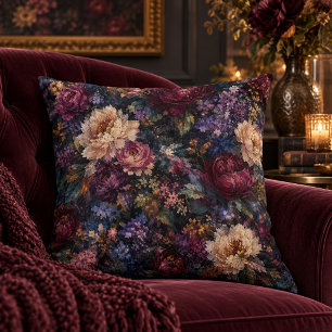 Coussin Maison de jardin floral impressionniste gothique l