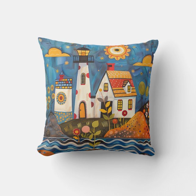 Coussin Maison de lumière florale couleur Whimsical (Recto)