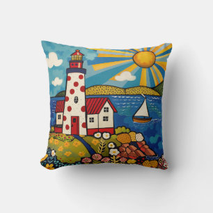 Coussin Maison de lumière florale couleur Whimsical