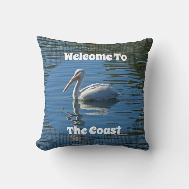 Coussin Maison de plage Bienvenue Pelican Wild Bird Accuei (Recto)