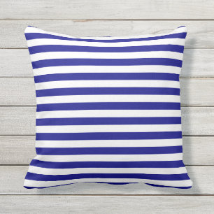 Coussin Maison De Plage Bleu Et Blanc De La Marine Nautiqu