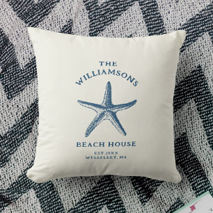 Coussin Maison de plage de Starfish Côte Bleue Personnalis