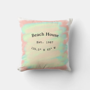 Coussin Maison de plage etc. Date année coordonnées person