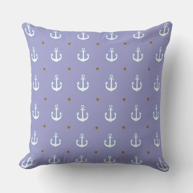 Coussin maison de plage motif d'ancrages (Recto)