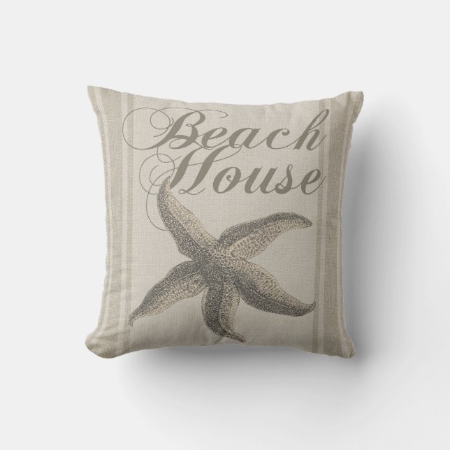 Coussin Maison de plage Starfish Bord de mer Côté côte (Recto)
